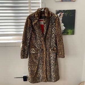Sandy Liang animal print faux fur coat
